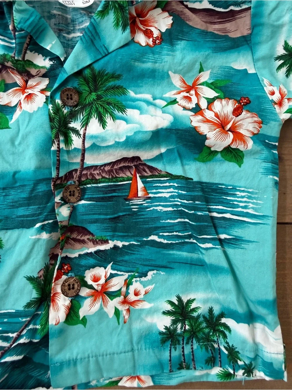 Authentic Hawaiian Toddler Tropical Set Never Worn - 12 Months